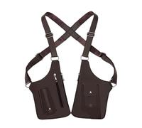 Double Shoulder Armpit Bag, Adjustable Premium Leather Shoulder Bag for Men & Women with Double Pocket (Brown)