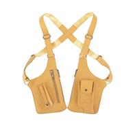 Double Shoulder Armpit Bag, Adjustable Premium Leather Shoulder Bag for Men & Women with Double Pocket (Yellow)