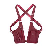 Double Shoulder Armpit Bag, Adjustable Premium Leather Shoulder Bag for Men & Women with Double Pocket (Wine Red)