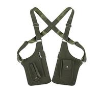 Double Shoulder Armpit Bag - Multi-Pocket Adjustable Underarm Strap, Waterproof PU Leather for Men & Women Outdoor (Olive Green)