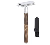 Double Side Manual Shaver for Men | Bamboo Handle with Zinc Alloy Head | Portable Handheld Device for Travel/Home Use | Smooth Shave Without Irritation
