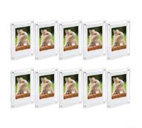 Double-Sided Acrylic Photo Frames Pack Of 10 Floating Display | Clear Acrylic, 3D Floating Effect, Horizontal/vertical Use, Home/office Decor, Various Sizes Included