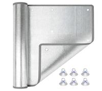 Double Sided Aluminum Foil Window Insulation Panel, Heat Blocking Thermal Cover with Suction Cups, Blackout Privacy Sun Shade Shield for RV and Sunroom(Gray Edge,24" W x 72" H)