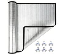 Double Sided Aluminum Foil Window Insulation Panel, Heat Blocking Thermal Cover with Suction Cups, Blackout Privacy Sun Shade Shield for RV and Sunroom(Black Edge,24" W x 72" H)