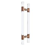 Double Sided Barn Door Push Bar,Door Pull Transparent Sliding Door Handles Pull, Interior/Exterior Round Doors Grab for Home Shop Office Decoration(Rose Gold,150cm/59inch)