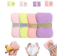 Double Sided Bath Foaming Bag,2-in-1 Double Sided Exfoliating Bath Sponges Set,Portable Anti Slip Exfoliating Sponge Soap for Travelling at Home,Cleansing Face Body