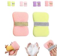 Double Sided Bath Foaming Bag,2-in-1 Double Sided Exfoliating Bath Sponges Set,Portable Anti Slip Exfoliating Sponge Soap for Travelling at Home,Cleansing Face Body