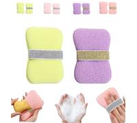 Double Sided Bath Foaming Bag,2-in-1 Double Sided Exfoliating Bath Sponges Set,Portable Anti Slip Exfoliating Sponge Soap for Travelling at Home,Cleansing Face Body
