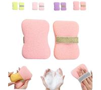 Double Sided Bath Foaming Bag,2-in-1 Double Sided Exfoliating Bath Sponges Set,Portable Anti Slip Exfoliating Sponge Soap for Travelling at Home,Cleansing Face Body