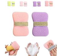 Double Sided Bath Foaming Bag,2-in-1 Double Sided Exfoliating Bath Sponges Set,Portable Anti Slip Exfoliating Sponge Soap for Travelling at Home,Cleansing Face Body