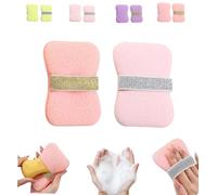 Double Sided Bath Foaming Bag,2-in-1 Double Sided Exfoliating Bath Sponges Set,Portable Anti Slip Exfoliating Sponge Soap for Travelling at Home,Cleansing Face Body