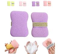 Double Sided Bath Foaming Bag,2-in-1 Double Sided Exfoliating Bath Sponges Set,Portable Anti Slip Exfoliating Sponge Soap for Travelling at Home,Cleansing Face Body