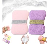 Double-Sided Bath Foaming Bag, Portable 2-in-1 Double-Sided Exfoliating Bath Sponges Set, Quick Lather & Reusable Mesh Soap Holder for Men & Women (2PCS-B)