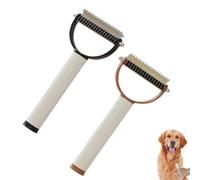 Double Sided Dematting Comb for Cats & Dogs - Non-Slip ABS Handle with Stainless Steel Blades, Removes Mats, Knots & Loose Undercoat, Reduces Shedding, Safe for All Hair Types