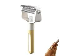Double Sided Dematting Comb For Cats & Dogs, Undercoat Rake With Spray, Deshedding Grooming Tool, Gentle Matt Remover Detangler For Long Thick Haired Pets, Ergonomic Pet Grooming Brush (Yellow)