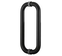 Double-Sided Hardware Set Door Pulls for Indoor,Round Shower Door Handle O-Shaped, 304 Stainless Steel Push Pull Door Handle, Tube Diameter 1in(Black)