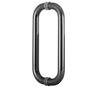 Double-Sided Hardware Set Door Pulls for Indoor,Round Shower Door Handle O-Shaped, 304 Stainless Steel Push Pull Door Handle, Tube Diameter 1in(Dark Grey)