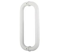 Double-Sided Hardware Set Door Pulls for Indoor,Round Shower Door Handle O-Shaped, 304 Stainless Steel Push Pull Door Handle, Tube Diameter 1in(White)