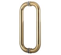Double-Sided Hardware Set Door Pulls for Indoor,Round Shower Door Handle O-Shaped, 304 Stainless Steel Push Pull Door Handle, Tube Diameter 1in(Gold)