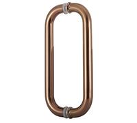 Double-Sided Hardware Set Door Pulls for Indoor,Round Shower Door Handle O-Shaped, 304 Stainless Steel Push Pull Door Handle, Tube Diameter 1in(Brown)