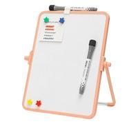 Double-Sided Magnetic Desktop Whiteboard, Tabletop Memo Notepad with Stand | Portable Dry Erase Board with Markers and Eraser, Ideal for Workplace, School, Kitchen, and Home Office Classrooms and Desks
