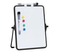 Double-Sided Magnetic Desktop Whiteboard, Tabletop Memo Notepad with Stand | Portable Dry Erase Board with Markers and Eraser, Ideal for Workplace, School, Kitchen, and Home Office Classrooms and Desks