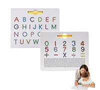 Double Sided Magnetic Letters Board - 2 in 1 Alphabet & Numbers Magnets Tracing Board for ABC Letters Uppercase & Lowercase Practicing Learning Education Toys(Uppercase+Number)