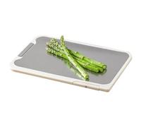 Double-Sided PP And Steel Chopping Board - Metal Cutting Boards For Kitchen | Non-Slip Base Food Prep | Cuting For Vegetables, Fruits, Meat, Bread, Cheese Carving Tasks