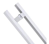 Double-Sided Sliding Barn Handle,Large Commercial Pull Door Handle Rectangle, Handle Parts Replacement Hardware Set, Stainless Steel, 80 100 120 150 cm Long(White,100cm/39 3/8"-80cm)