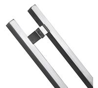 Double-Sided Sliding Barn Handle,Large Commercial Pull Door Handle Rectangle, Handle Parts Replacement Hardware Set, Stainless Steel, 80 100 120 150 cm Long(Silver,100cm/39 3/8"-80cm)