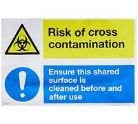 Double signe risque de contamination croisée Assurez-vous que cette surface partagée est nettoyée avant et après utilisation