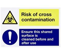 Double signe risque de contamination croisée Assurez-vous que cette surface partagée est nettoyée avant et après utilisation