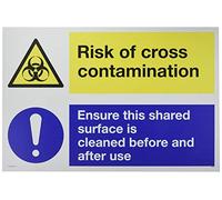 Double signe risque de contamination croisée Assurez-vous que cette surface partagée est nettoyée avant et après utilisation