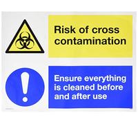 Double signe risque de contamination croisée Assurez-vous que tout est nettoyé avant et après utilisation
