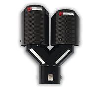 Double Silencieux De Voiture, Silencieux en Acier Inoxydable en Fibre De Carbone De 38-65 Mm Tuyau D'échappement De Voiture Brillant en Forme De Y