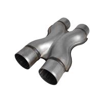 Double Silencieux Embout D'échappement Universel 2.25/2.5 Pouces Double Adaptateur Pointe Silencieux Aluminisé Connecteur D'échappement À Quatre Voies Sortie Échappement(2.25inch Dual)