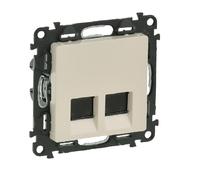 Double socket informatique RJ45 chat 6. UTP Valena Life Legrand - Crème