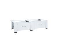 Double socle pour machine à laver - VIDAXL - Blanc - 127 cm - 200 kg - Avec tiroirs