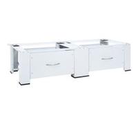 Double socle pour machine à laver avec tiroirs blanc blanc G