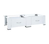 Double socle pour machine à laver - VIDAXL - Blanc - 127 cm - 200 kg - Avec tiroirs