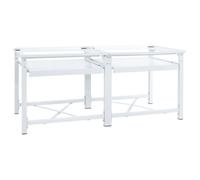 Double socle pour machine à laver - VIDAXL - Étagères coulissantes - Acier blanc - Antidérapant - 200 kg