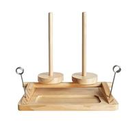 Double Spindle Yarn Holder, Rotating Crochet Organizer, 10.6 Inches Twin Twister with Smooth Spin, Solid Wood Yarn Stand, Professional Knitting Tool for Beginners Crafters, Sewing Decor for Home