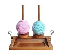 Double Spindle Yarn Holder, Rotating Crochet Organizer, 10.6 Inches Twin Twister with Smooth Spin, Solid Wood Yarn Stand, Professional Knitting Tool for Beginners Crafters, Sewing Decor for Home