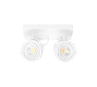Double spot en acier laqué blanc, GU10, 2 ampoules, orientable - Zuiver, Dice - 12x28x19 cm