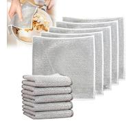 Double Stainless Steel Scrubber,Multifunctional Resuable Non-Scratch Wire Dishcloth,Multipurpose Wire Dishwashing Rags for Wet and Dry (10Pcs)