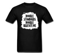 Double Standards Double Irritate me Funny High Expectation T T-Shirts à Manches Courtes Tee(Small)