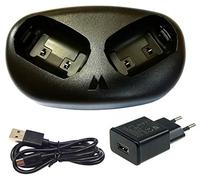 Double station de charge avec bloc d'alimentation et câble USB pour radio Midland XT 70
