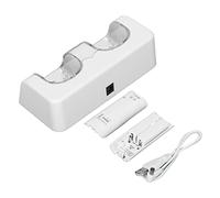 Double Station de Chargement pour Batterie de Télécommande Wii, Portable et avec Chargement Facile, Batterie au Lithium 2800 MAh, Adaptée pour Manette Wii (White)