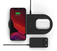 Double Station De Recharge À Induction (Chargeur Sans Fil Double, 15 W, Recharge Rapide Et Simultanée De 2 Appareils, Pour Iphone, Airpods, Galaxy, Pixel, Etc., Noir) - Almentation Incluse