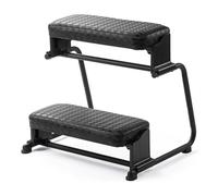 Double Step Foot Rest Under Desk at Work, Ergonomic Foot Stool, Adjustable Height and Angle, Sitting and Standing, with 5.5 Cm Cushion, Anti-Slip Surface, for Office and Home(Black)